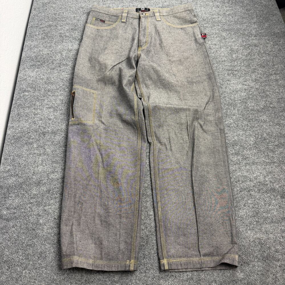 Y2K Denim Attitude Baggy Carpenter Jeans Mens 40x34 Gray Wide Leg Utility Skater